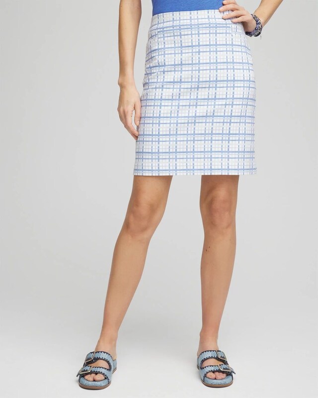 Brigitte Plaid Slub Skort